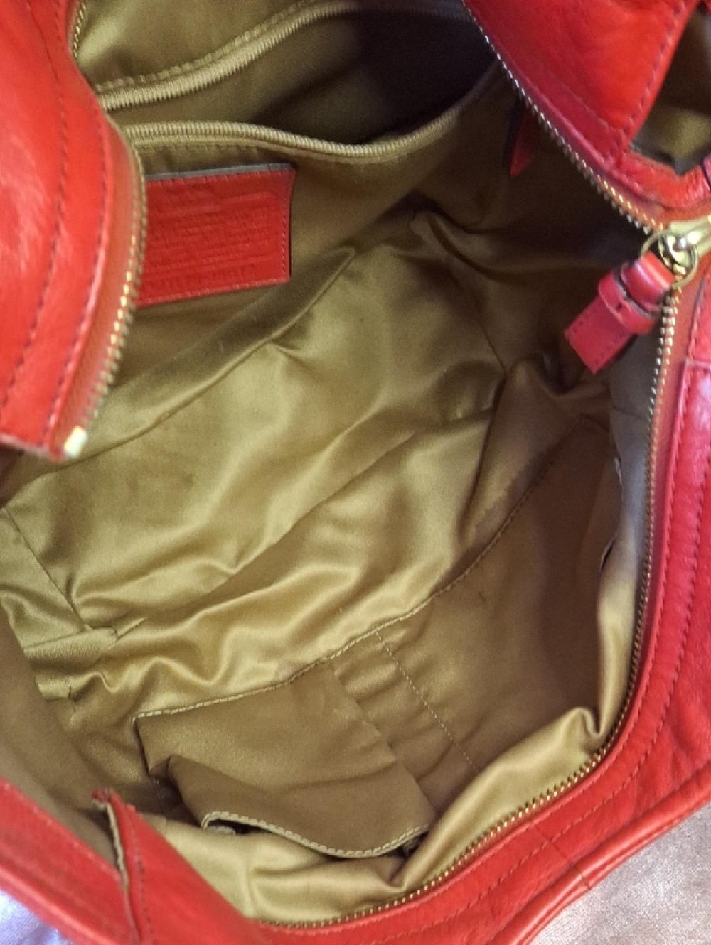 COACH MADISON ABIGAIL Light Red Leather Shoulder Bag with Gold Accents - Picture 8 of 9
